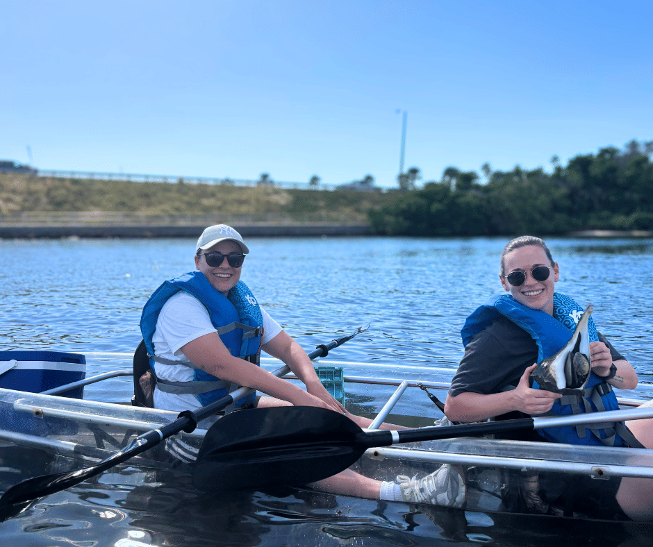 Clear kayak tour group photo