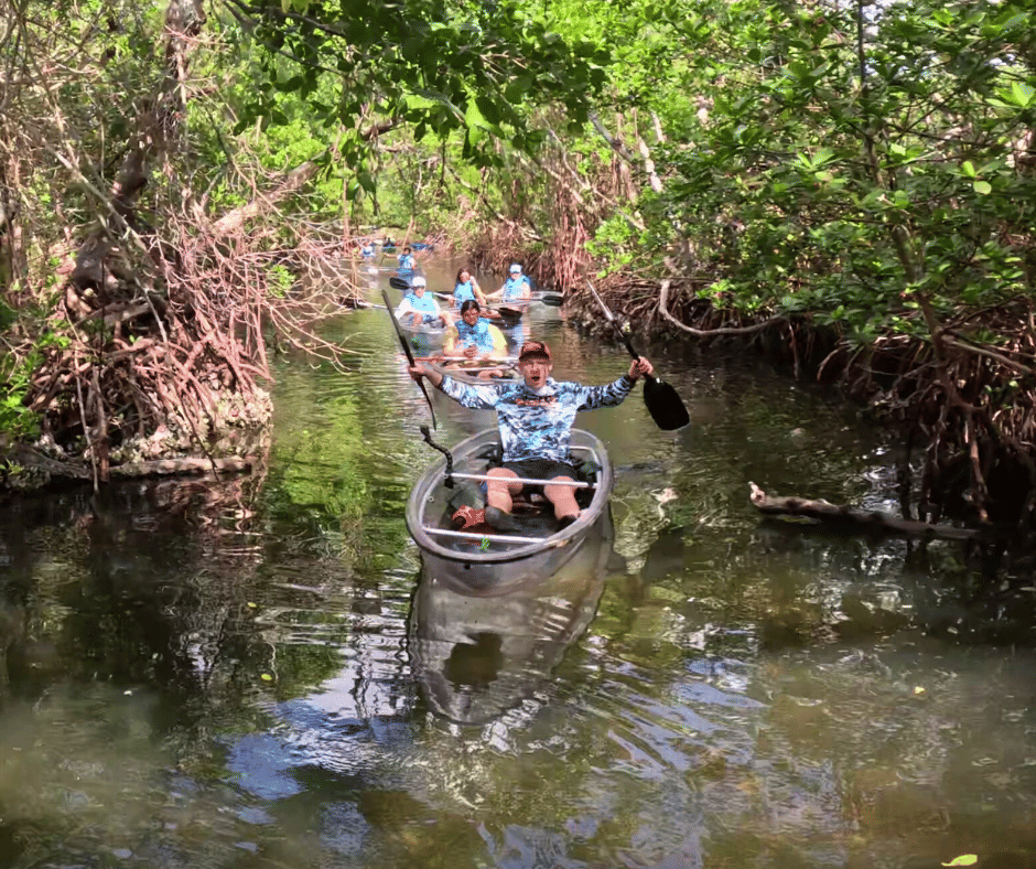 Private clear kayak tours and group events for birthdays, corporate, and proposals