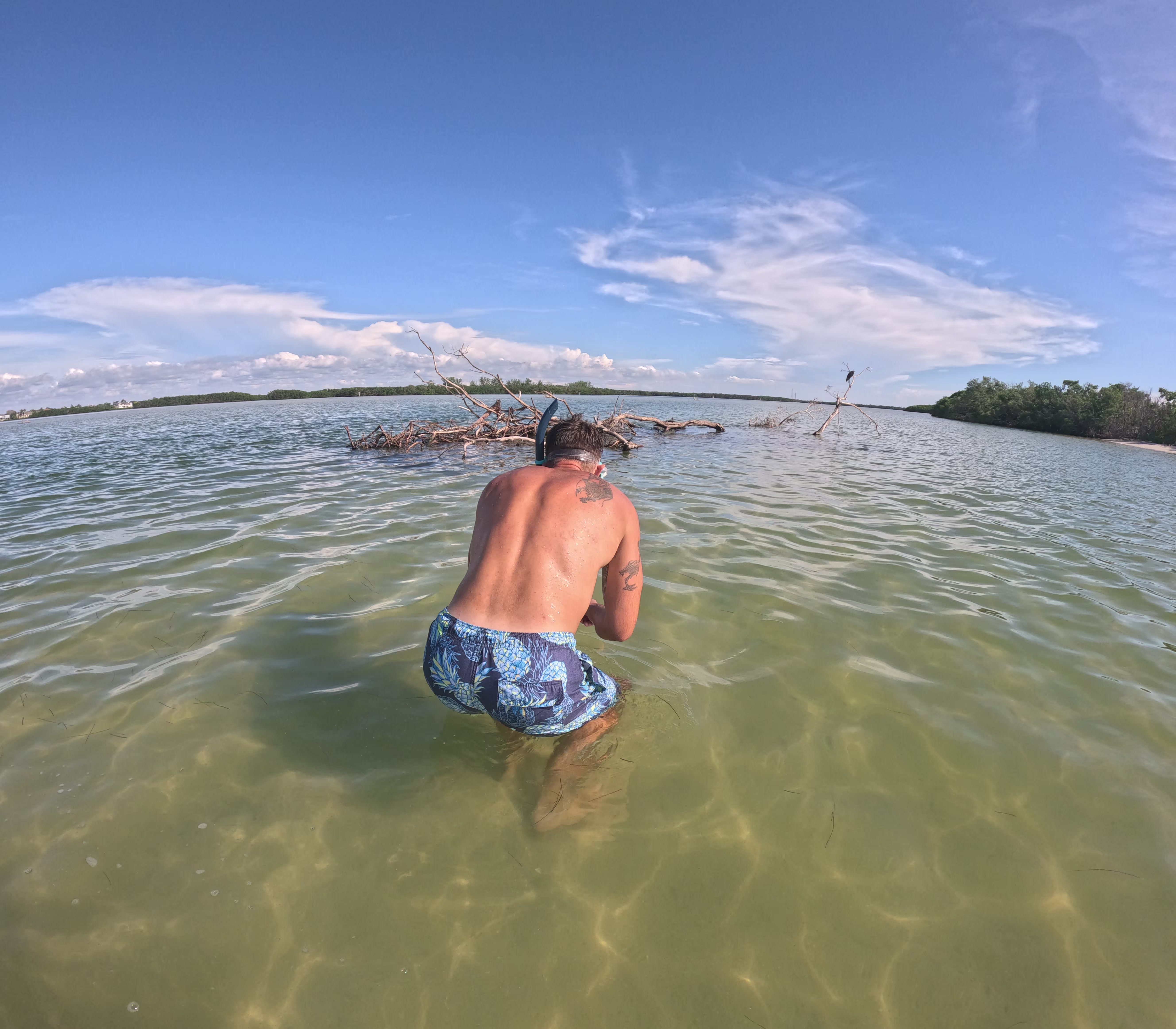 Launching clear kayak near downtown St. Pete